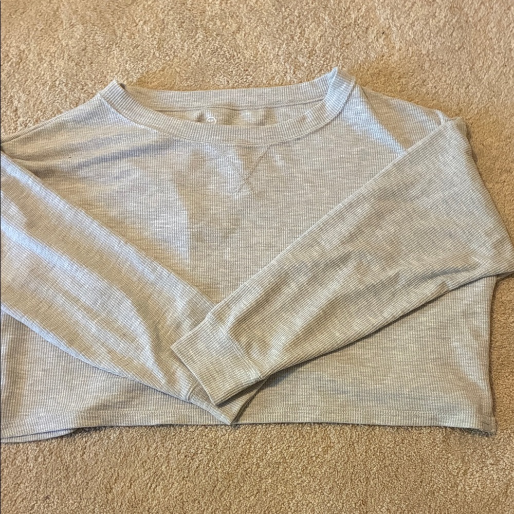Gilly Hicks Waffle Knit Gray Top